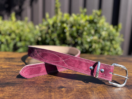 Maroon suede gunslinger